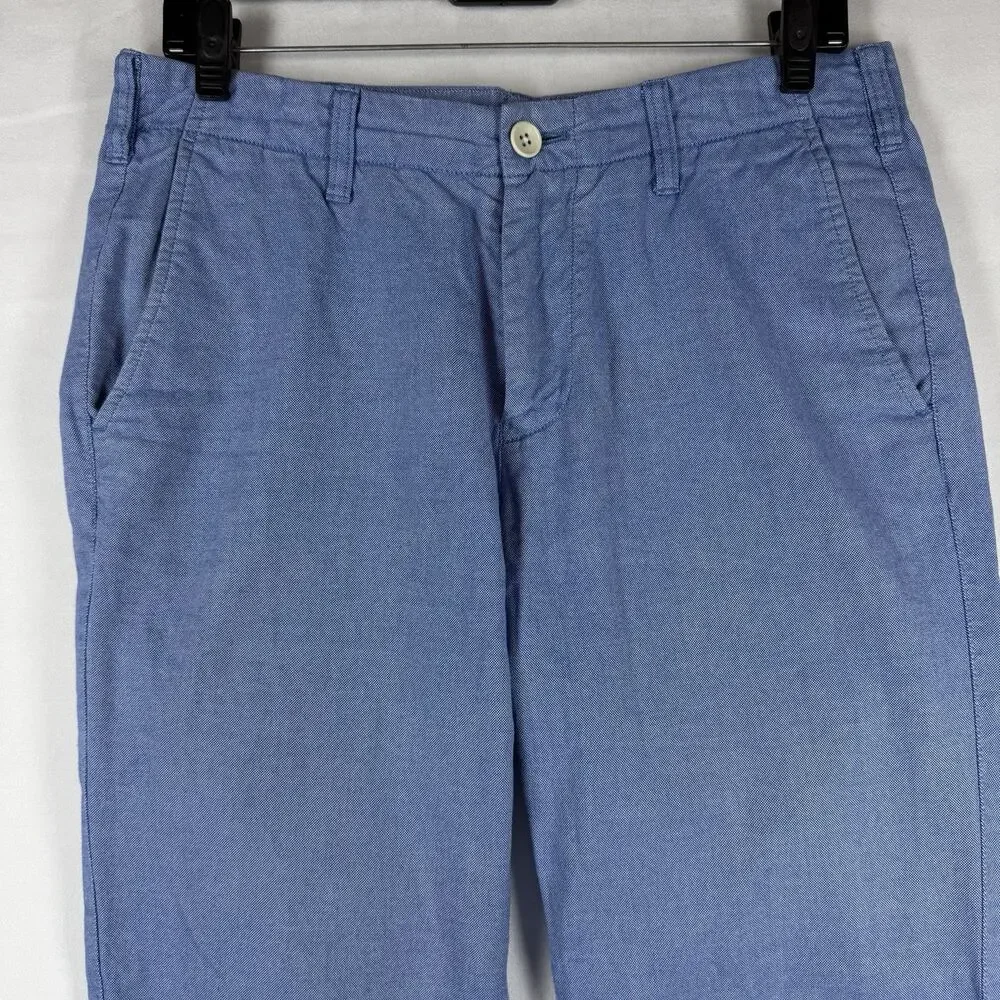 Bonobos Men's Blue Chino Pants 30x30 Stretch Flat Front Casual Straight Leg